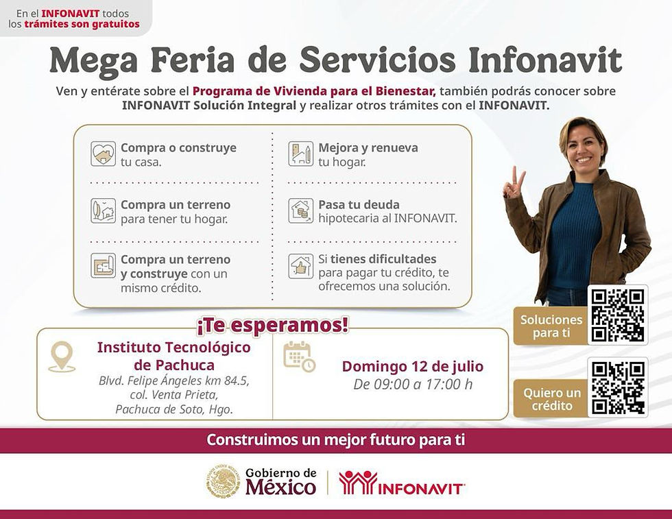 Mega Feria Infonavit Hidalgo 2026: Trámites en el Tec de Pachuca