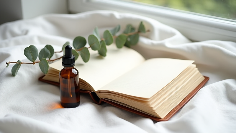 book with aromatherapy oil