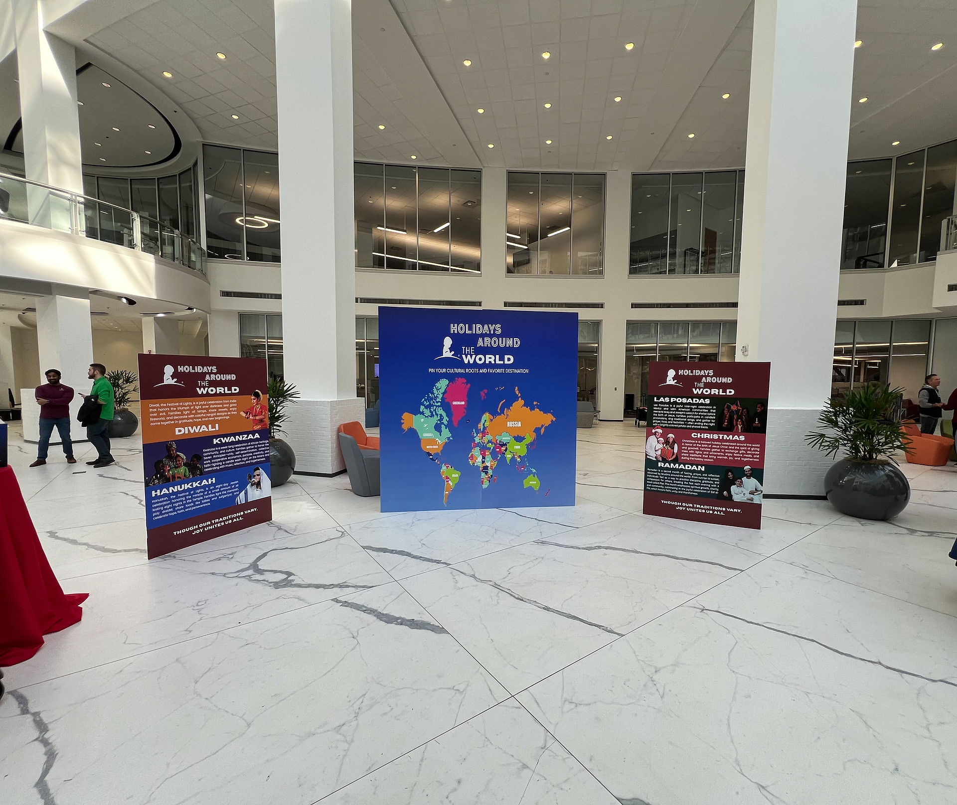 Activation station highlighting different cultural holidays around the world
