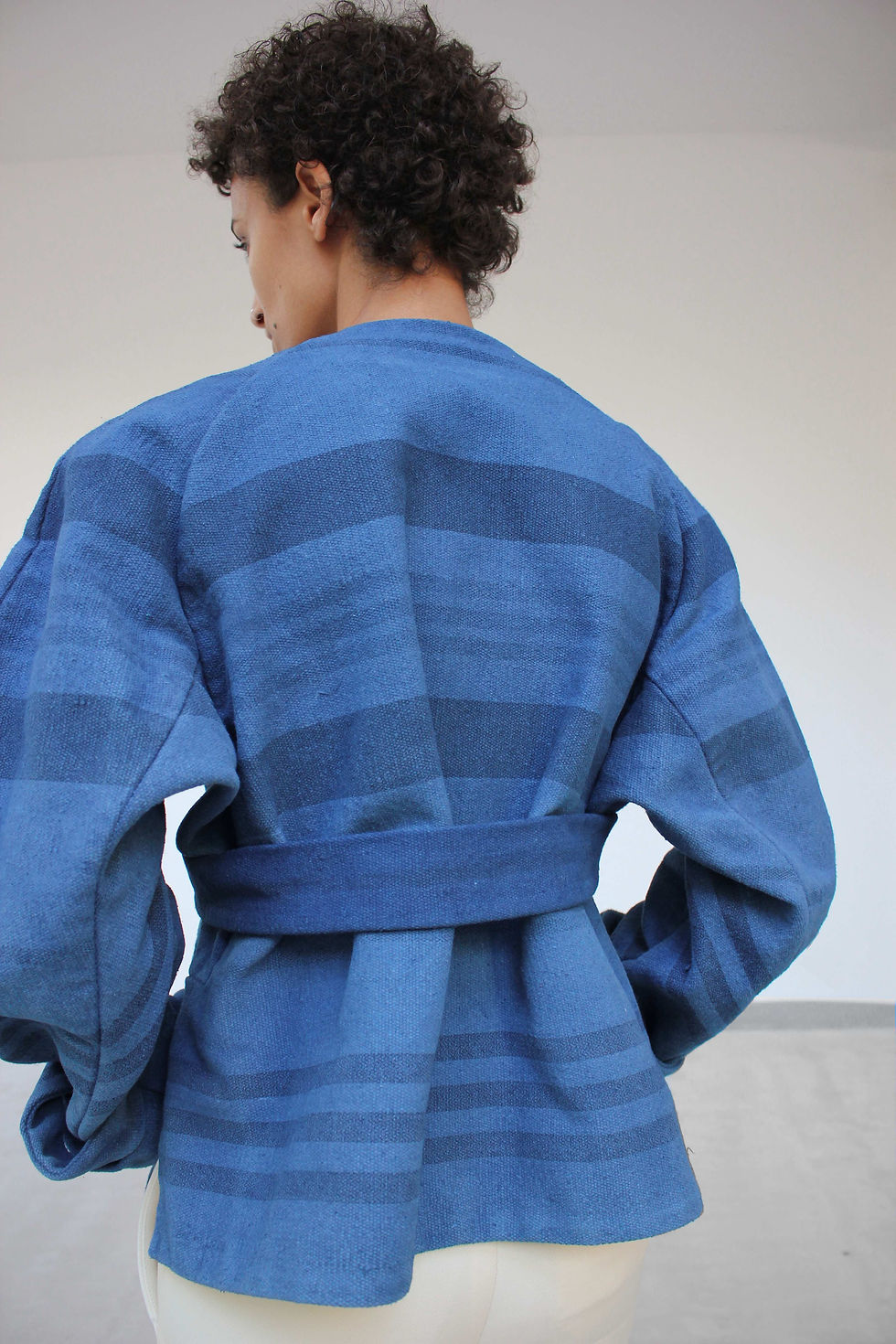 Miniature : Veste VK - Toile de coton rayée - Sur Mesure