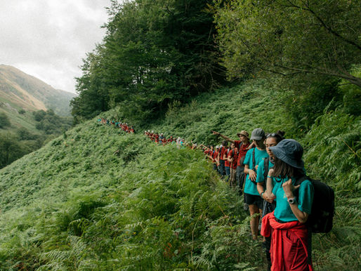 Los participantes de Ruta Al Exilio 2025: "Una ruta por cantar" atraviesan la frontera Navarra hacia Francia