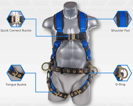Miniatura: Arnés de seguridad 5 puntos de ajustes 3 anillos D con cinturón