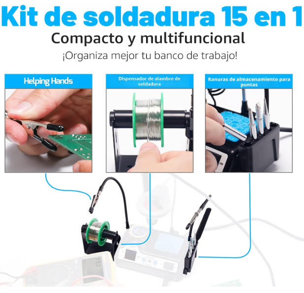 Miniatura: KIT estación de soldadura 110W con 3 canales