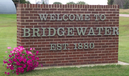 Welcome to Bridgewater, SD sign