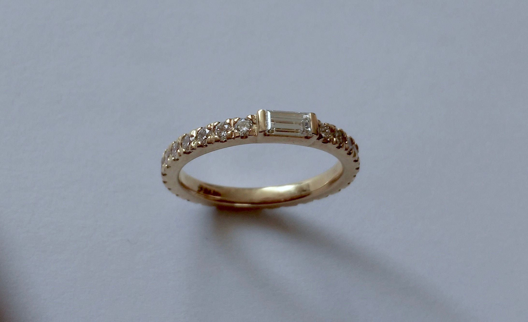 East-West Diamond on Eternity Ring