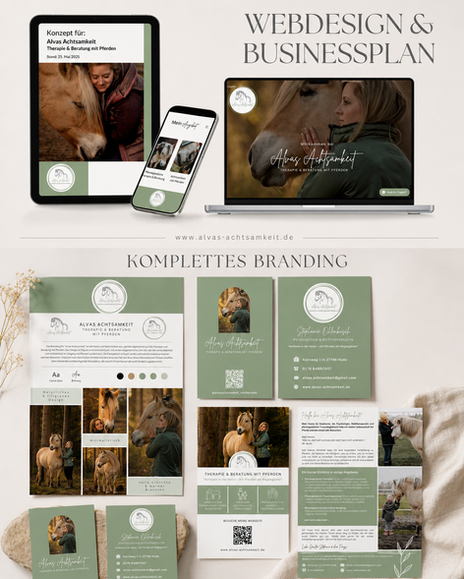 Minimalistisches Logo Design und Webdesign für pferdegestützte Therapie und Therapeuten Dresden