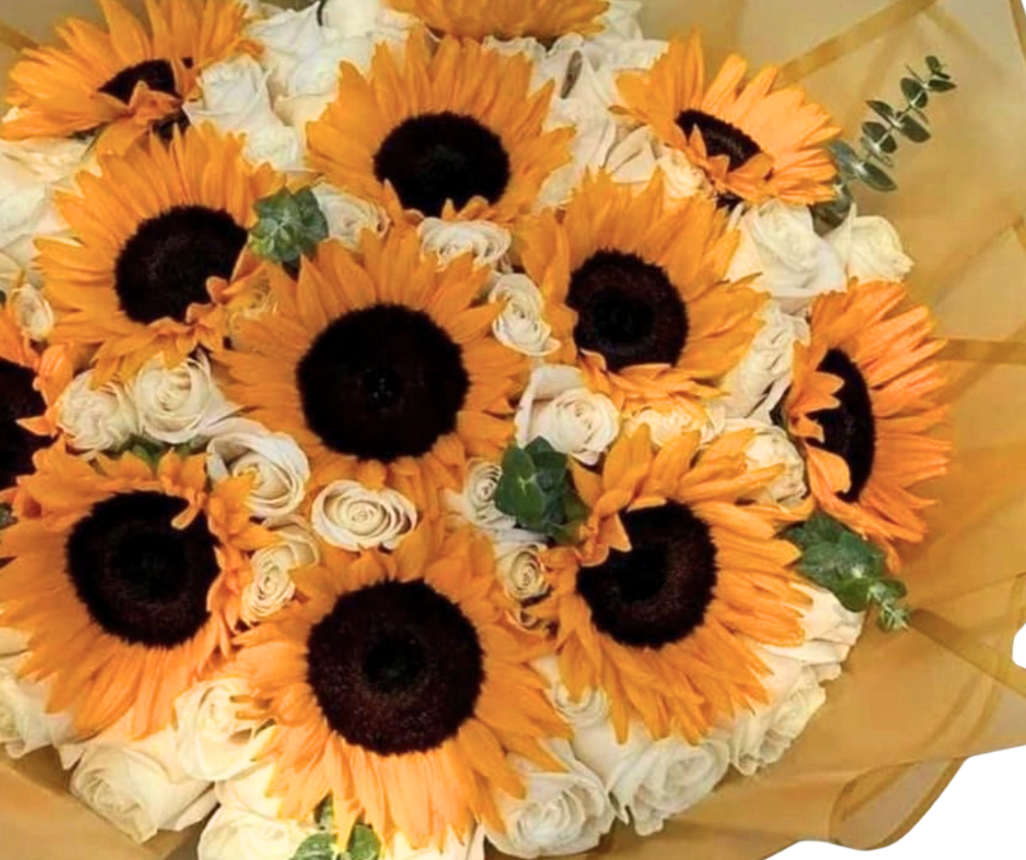 White Roses & Sunflowers wrap