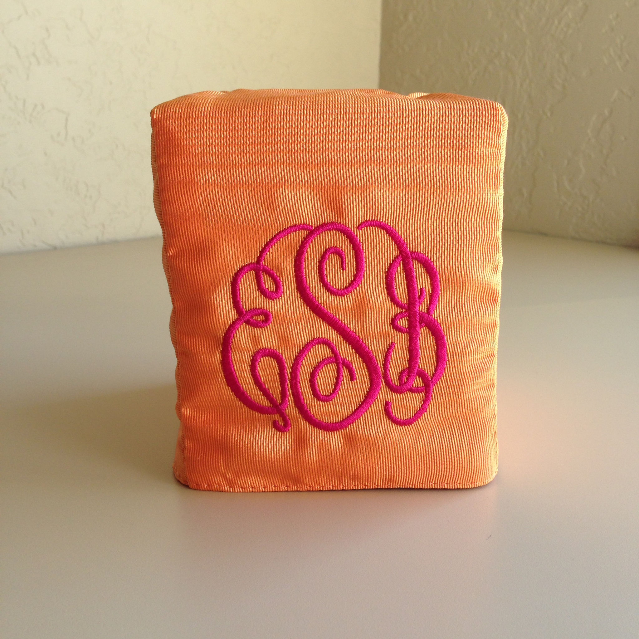 Monogram Tissue Box Cover (Pillow Talk)