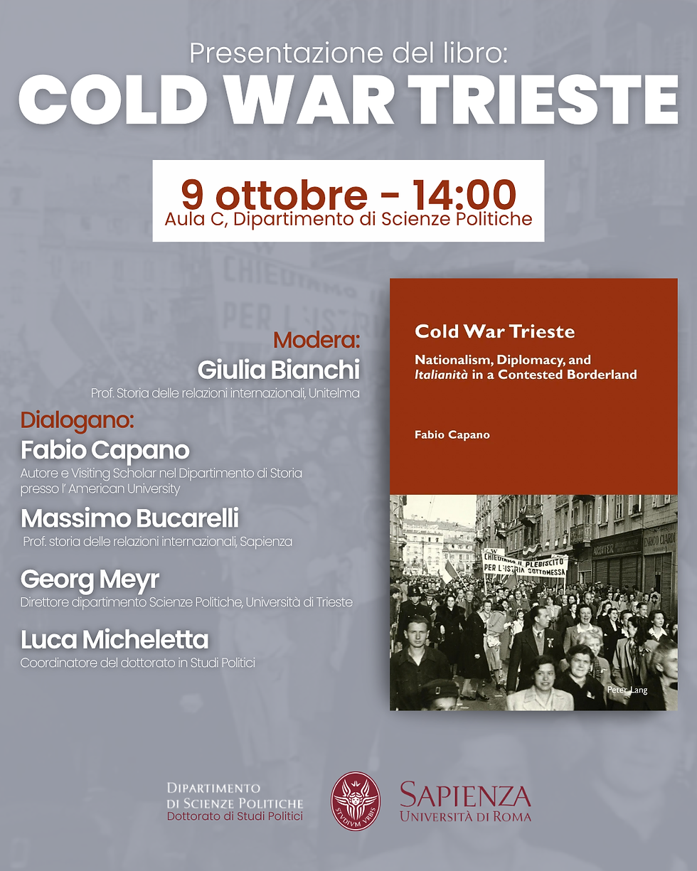 Presentazione del libro Cold War Trieste - La Sapienza Roma