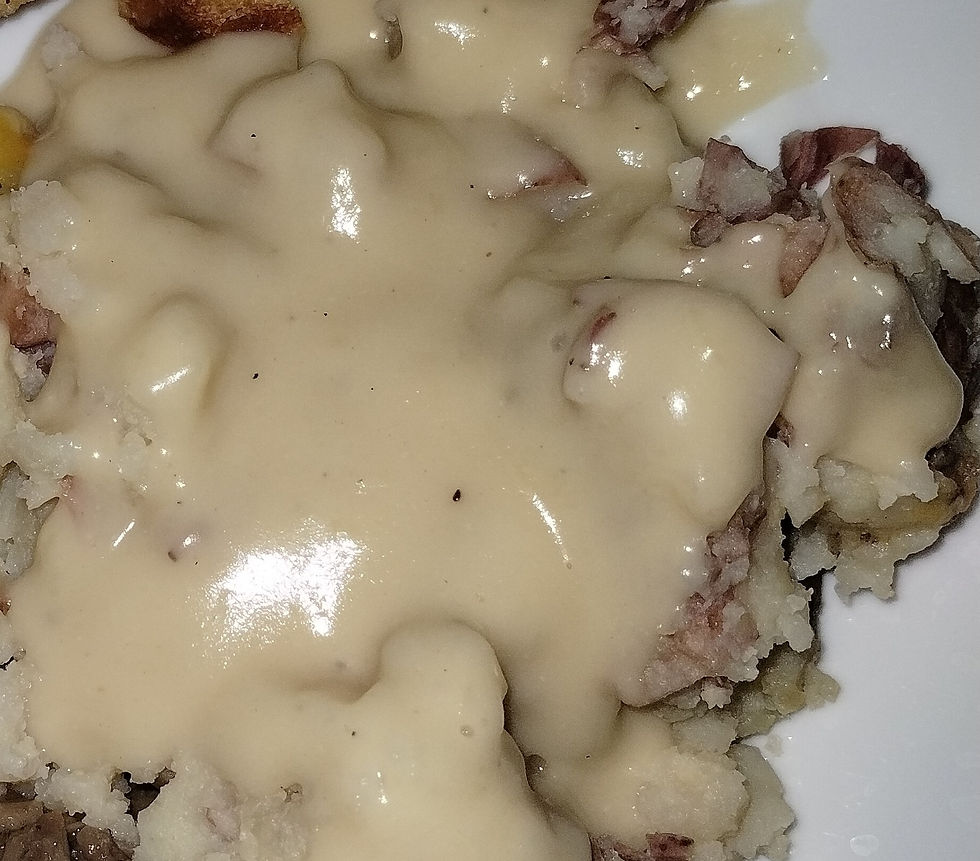 Red Creamer Potato Mash with Vegan Gravy