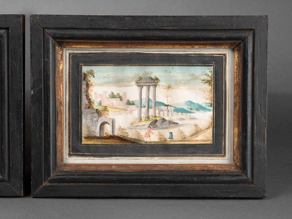 Miniature : Paire d'aquarelle du XVIIIe siècle (vers 1750)