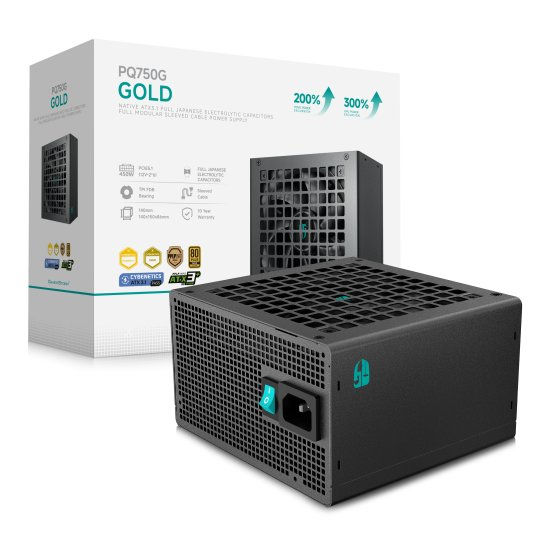 DeepCool Power Supply PQ750G, 750W, 80+ Gold, Modular