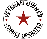 Veteran Owned, Family Operated seal with star. Why U Buggin Pest Control.
