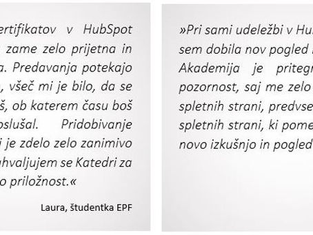 Več kot 120 študentov EPF z opravljenimi HubSpot certifikati📜