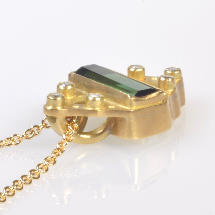 Thumbnail: Tourmaline and Diamond Pendant