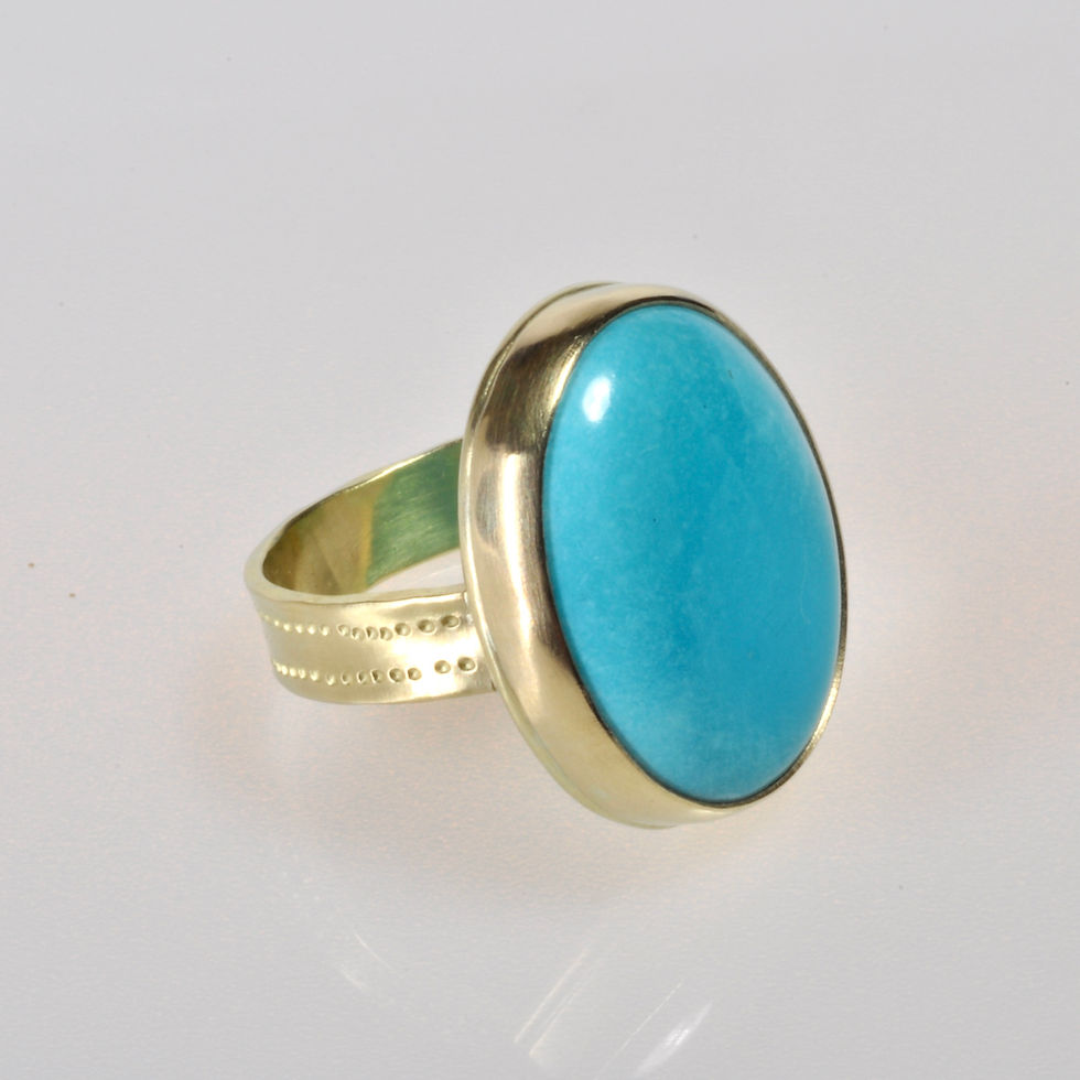 Double Dotted Turquoise Ring