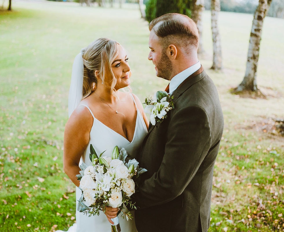 White Roses & Lily Bridal Bouquet in Alder Root Golf Club Newton Le Willows