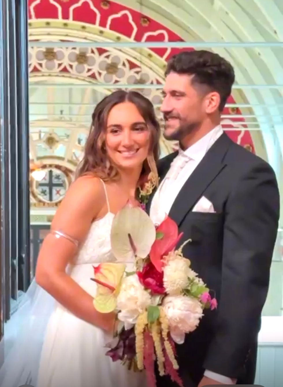 Bride and Grooms Anthirium Bouquet 2025