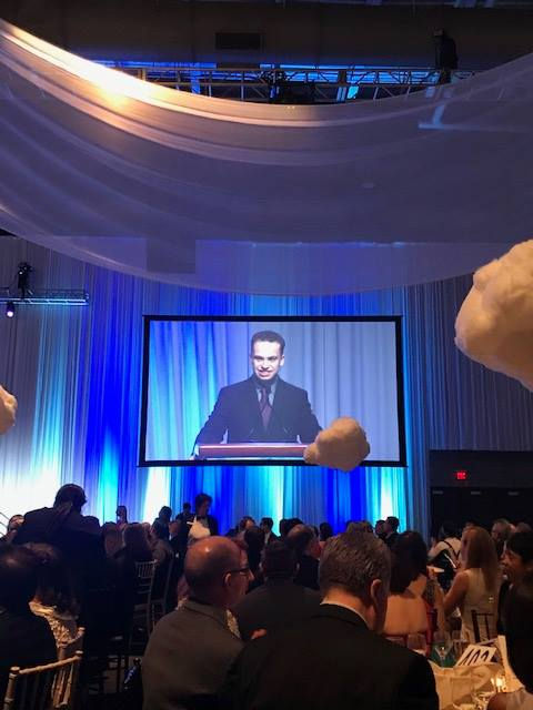 Jacob pictured speaking at the AutismUp Gala.