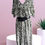 Miniaturbild: Robe longue blanche à imprimés kaki Made in Italy