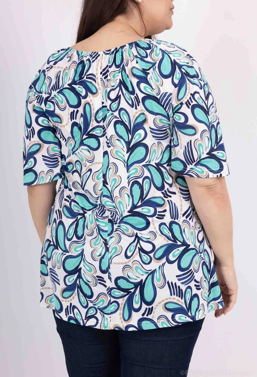 Thumbnail: Blouse/tunique fluide imprimée à détails 2W Paris