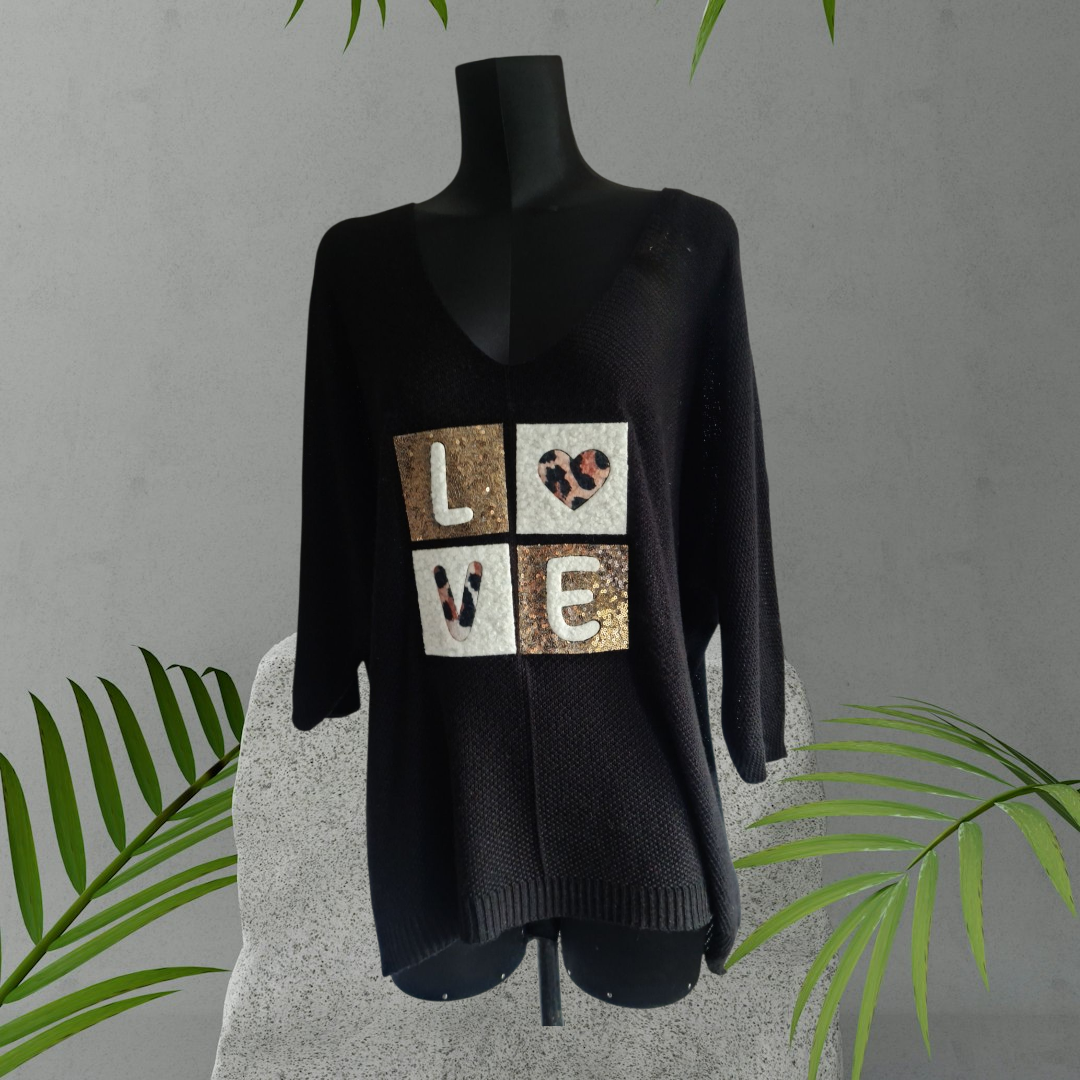 Pull léger à imprimés en relief 2 coloris disponibles Anne & Co