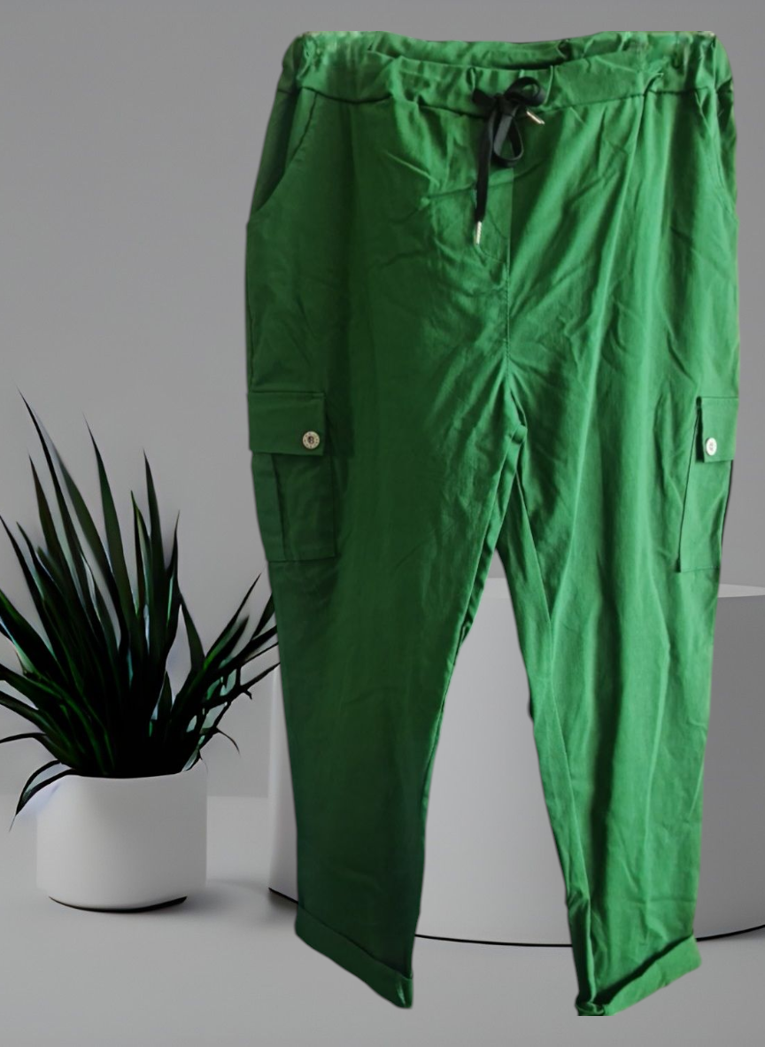 Miniatura: Pantalon droit cargo 3 coloris disponibles Anne & Co