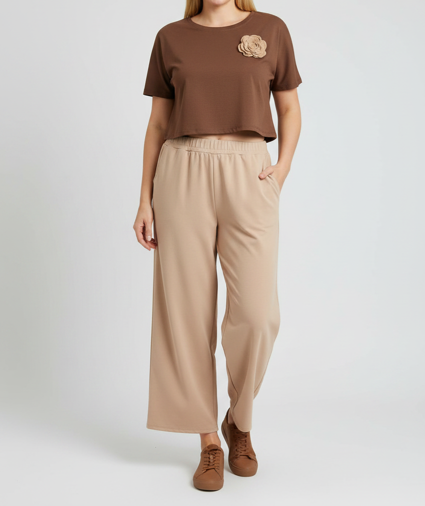 Miniaturbild: Pantalon à jambes larges 3 coloris disponibles Bellove