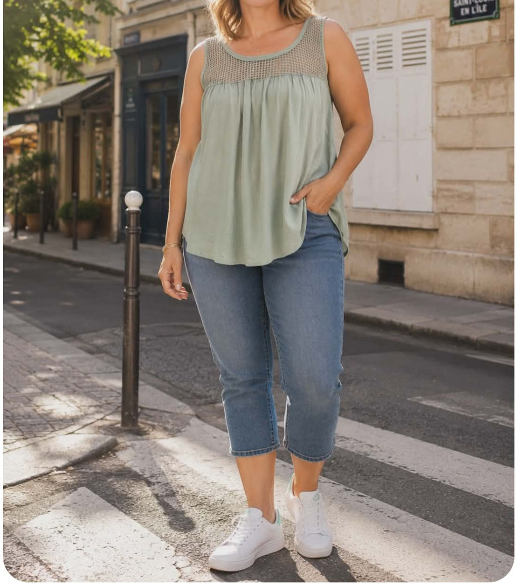 Débardeur kaki Made in Italy
