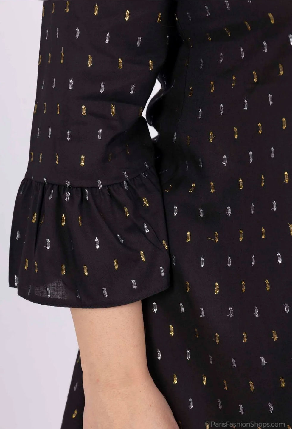 Miniature : Blouse/tunique noire à détails 2W Paris