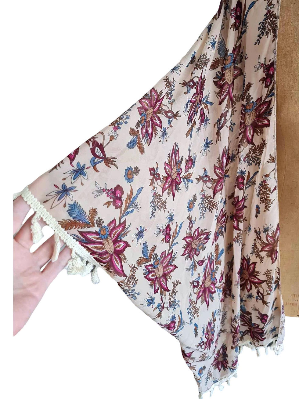 Miniaturbild: Kimono beige à imprimés