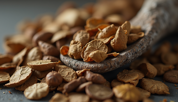 Close-up view of dried plant material used in traditional DMT extraction
