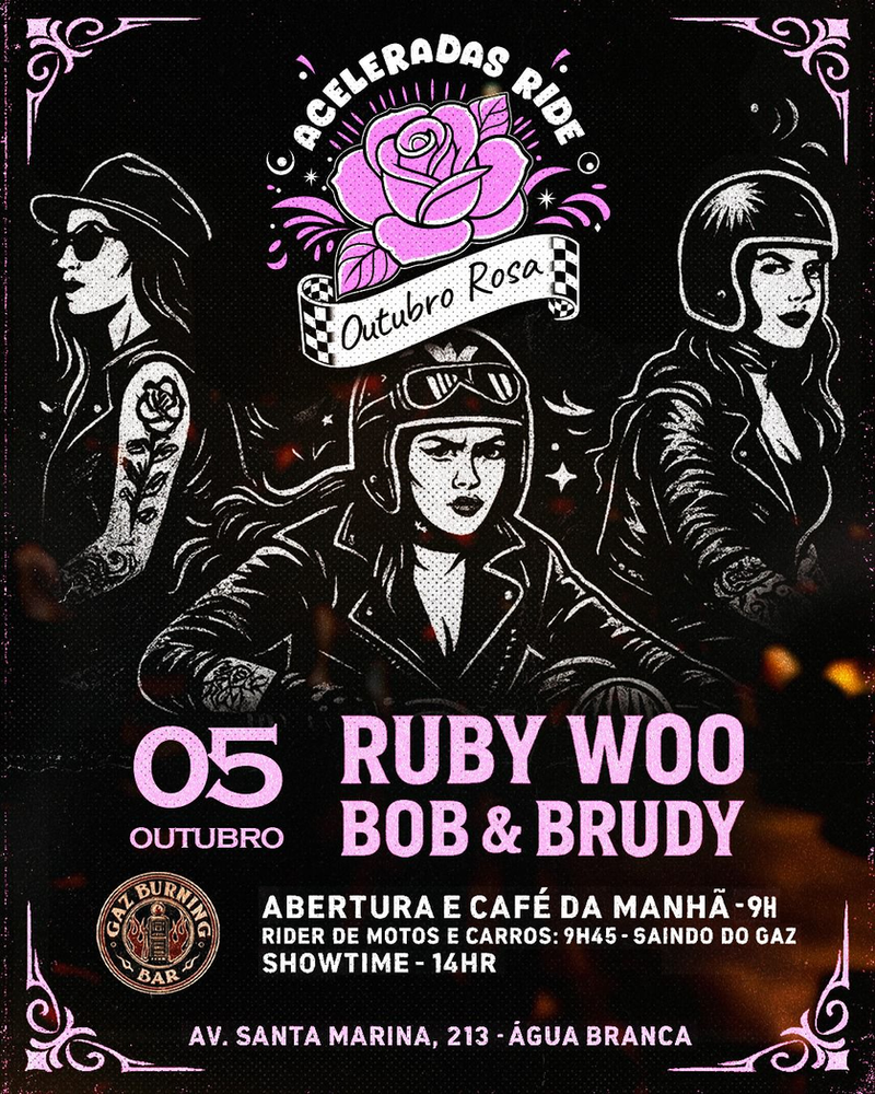 Aceleradas Ride promove encontro de motociclistas em prol do Outubro Rosa