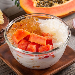 Peach Sap & Tremella Papaya Milk 桃膠木瓜雪耳燉牛奶