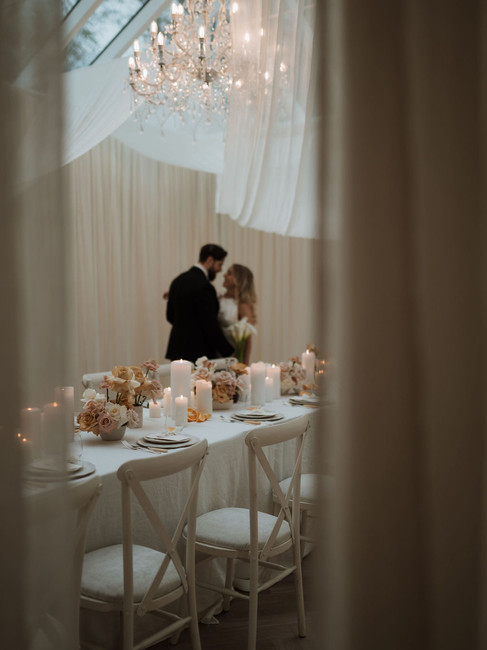 Bride and groom having a special moment