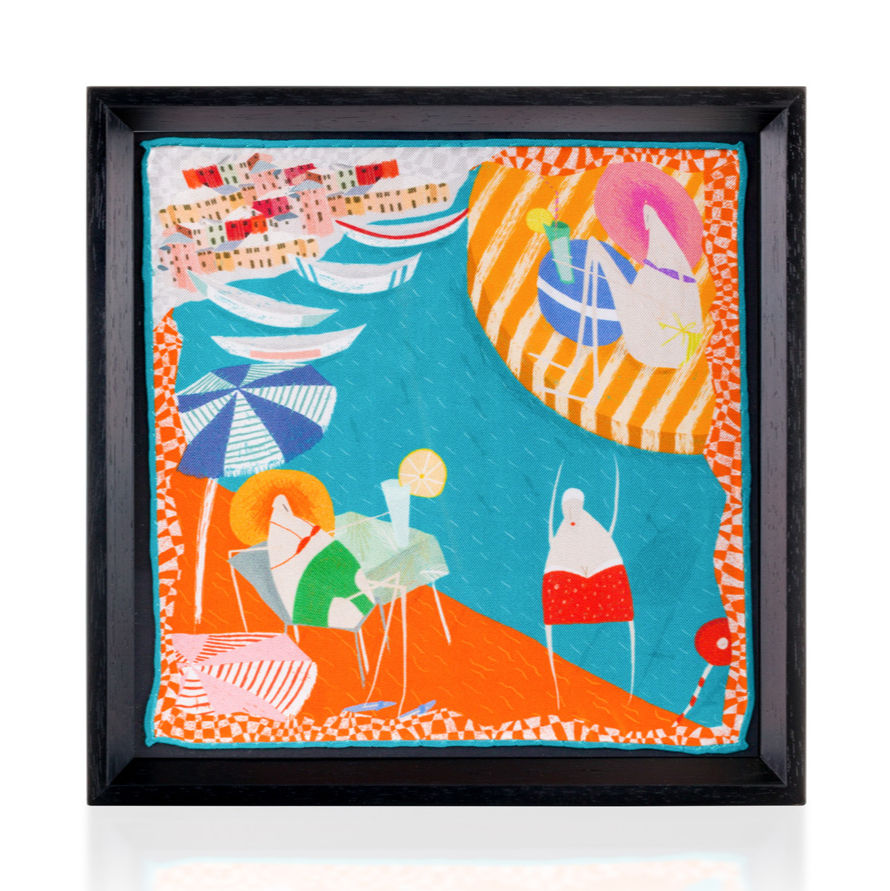 Amalfi Ahşap Çerçeveli İpek Fular