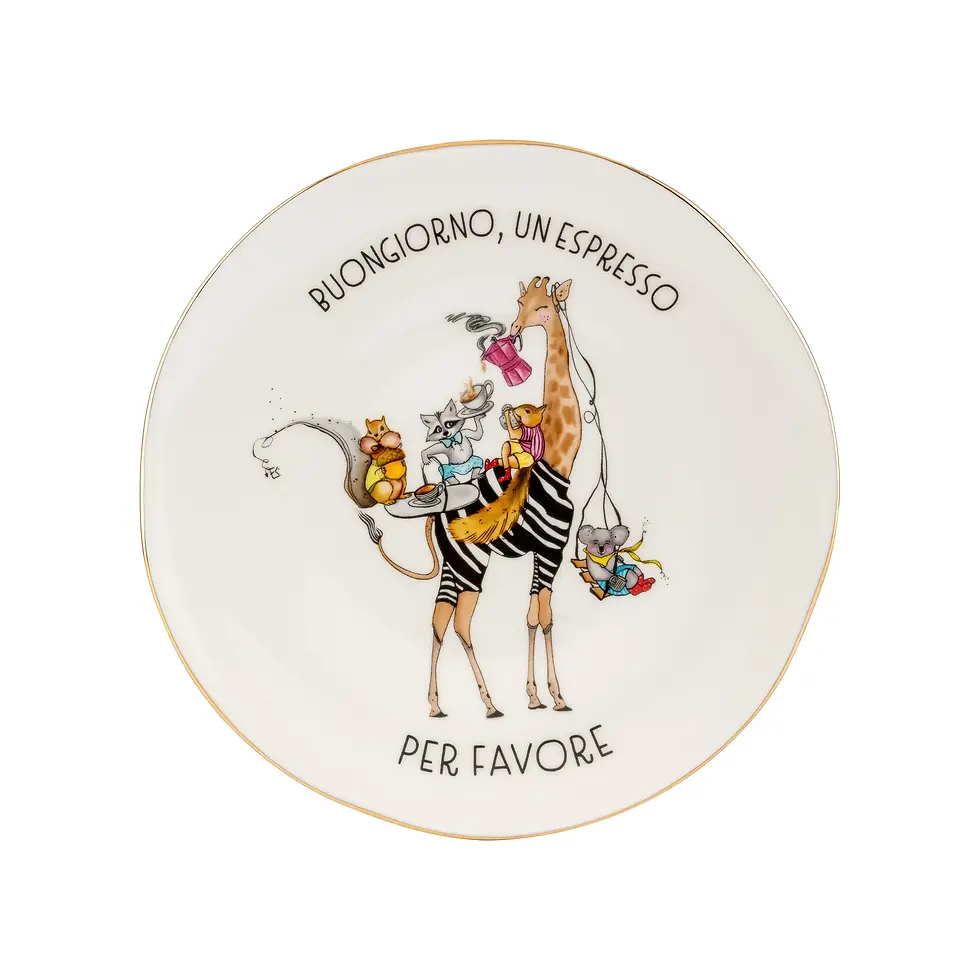 Küçük resim: Mamma Mia Altın Kaplama Porselen 6'lı Tabak Seti