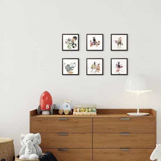 Küçük resim: Tiny Mouse And Elephant Baskılı Ahşap Dokulu Tablo