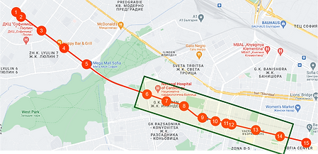 Map boulevard Todor Aleksandrov, Sofia