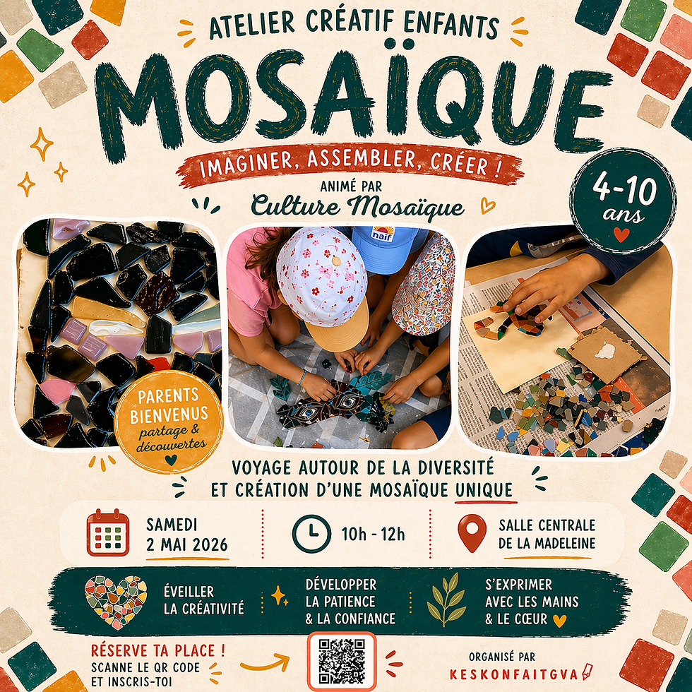 Voyage autour de la diversité et création d'une mosaïque. De 4 à 10 ans