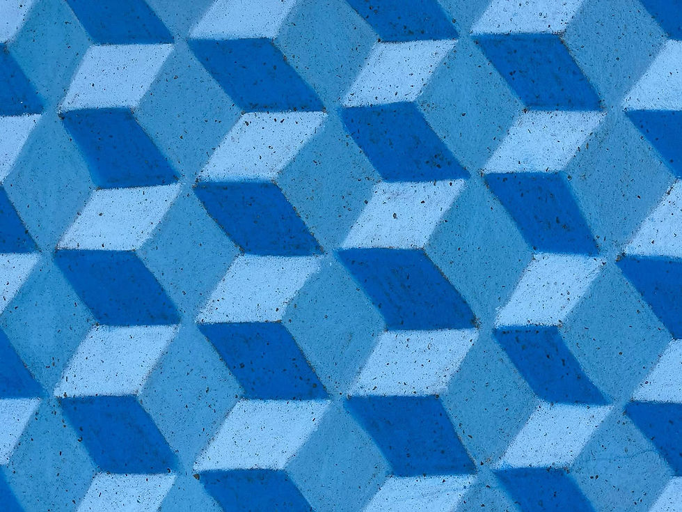 Geometric and 3D illusion sidewalk chalk art