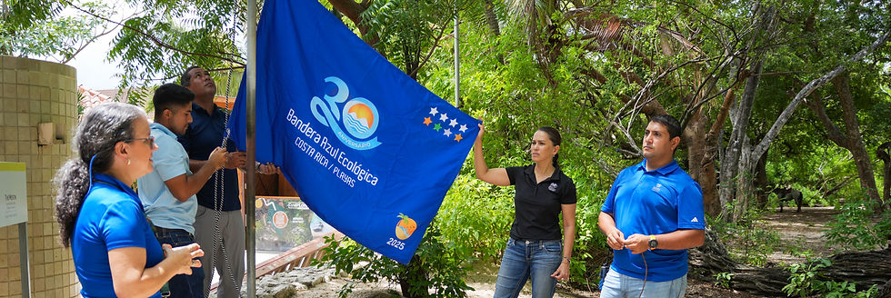Playa Conchal izó la Bandera Azul Ecológica como reconocimiento a su gestión ambiental.