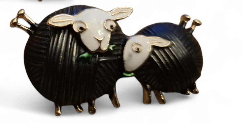 Miniatyrbild: Får/stickning brosch