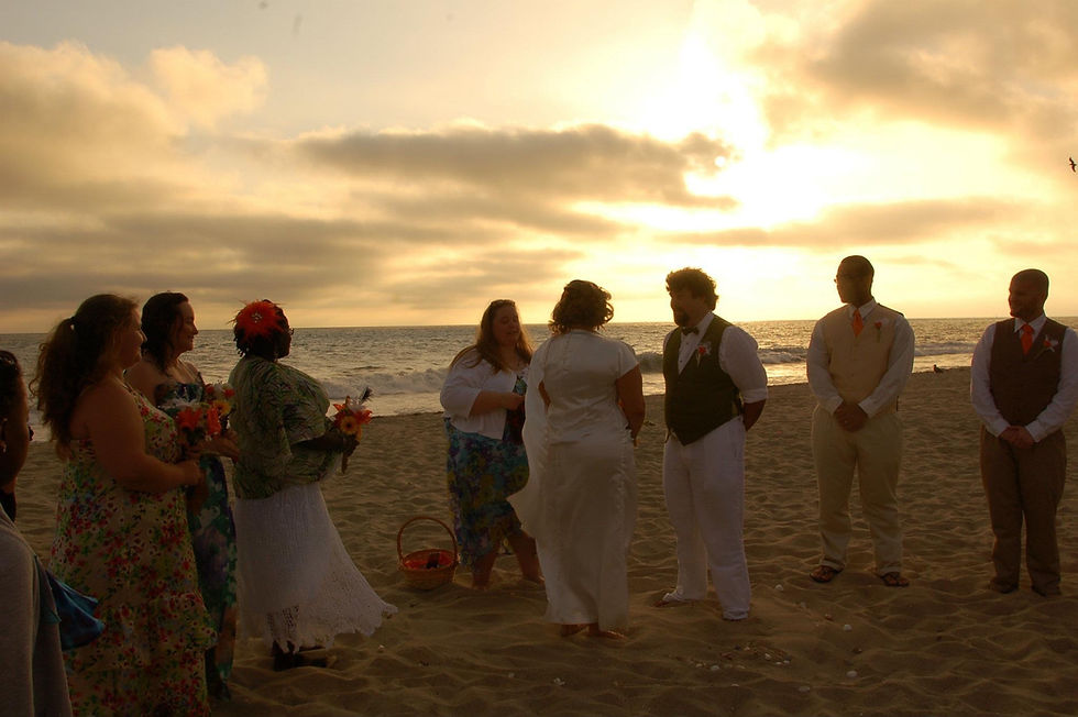 California Beach Wedding at Sunset
