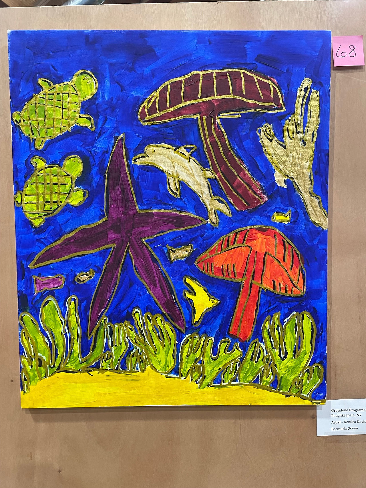 Kendra's piece titled Bermuda Ocean at the NY Alliance Art Show