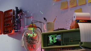 idea machine 3d render design scifi dystopian kubrick retro gaming brain jar