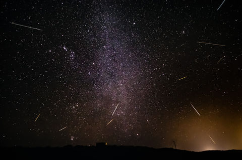 Geminids Meteor Shower 2021 with around 10-12 meteors in shot. 