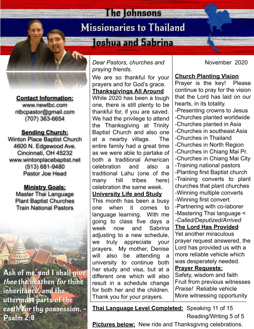 Prayer Letter - June 2020