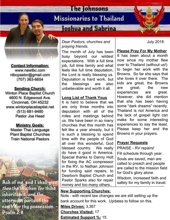 July Prayer Letter is Here!