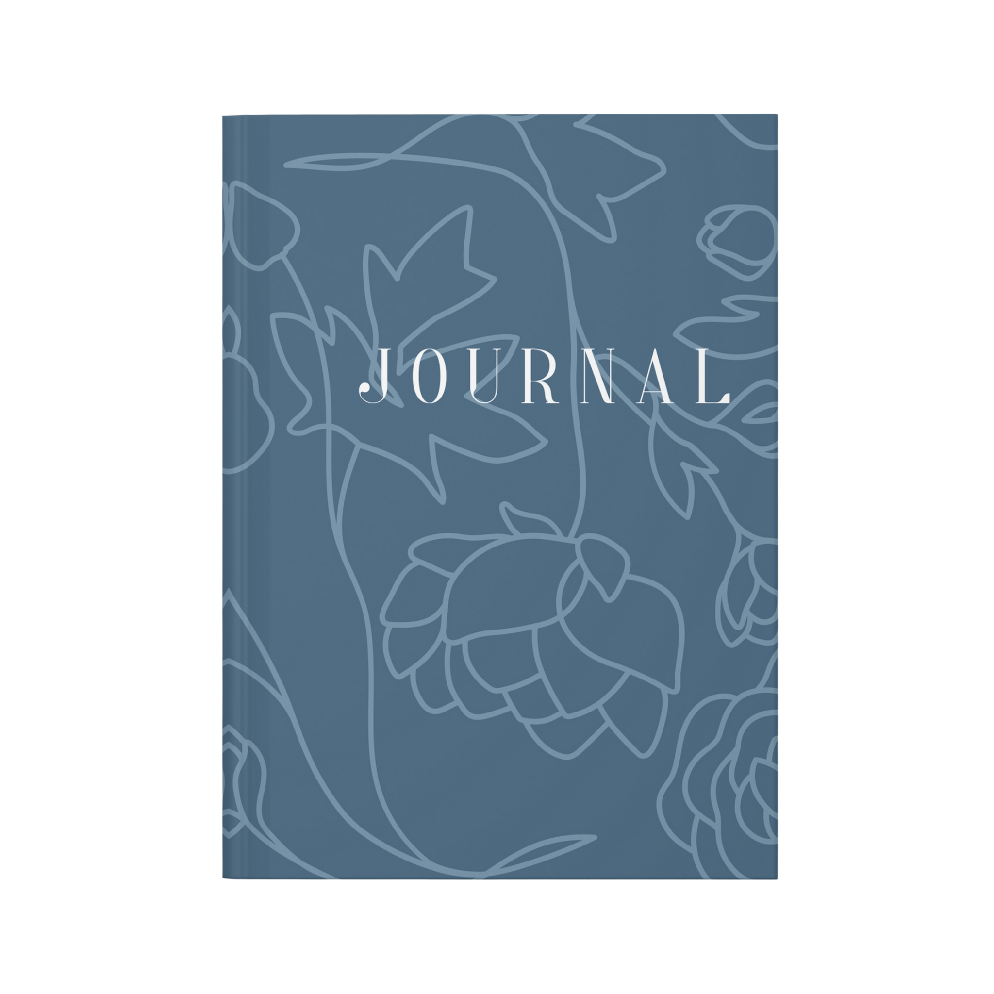 Blue Fancy Floral Hardcover Journal